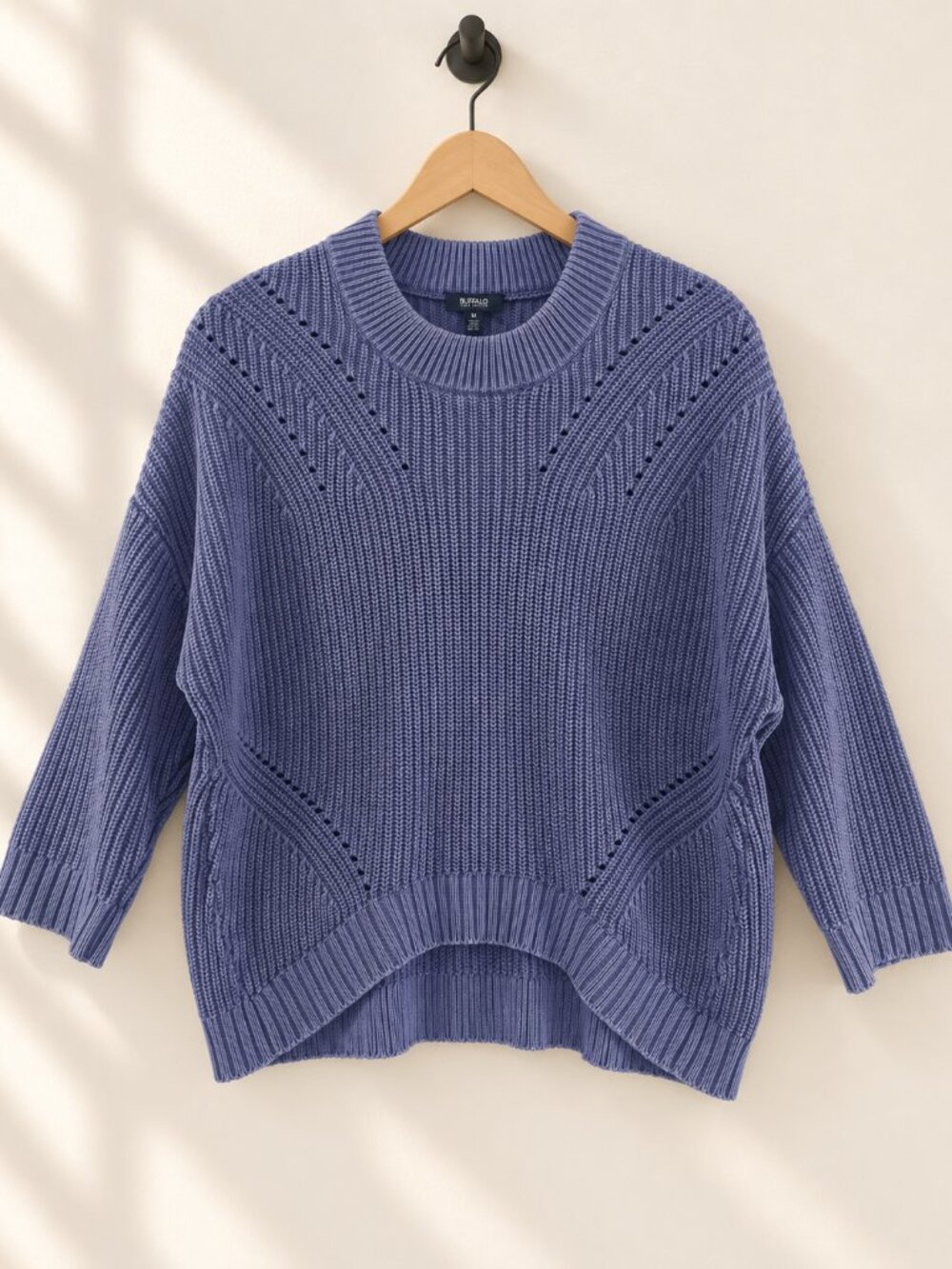 Buffalo David Bitton, Knit Sweater, 100% Cotton, Lavender/Blue, Size Smal